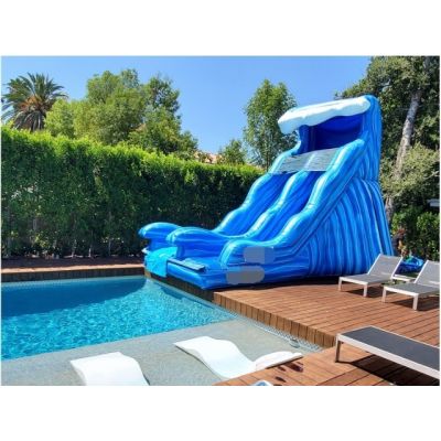 蓝鲸浪潮充气水滑梯出售