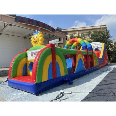 太阳障碍精灵滑梯组合充气游乐设备出售